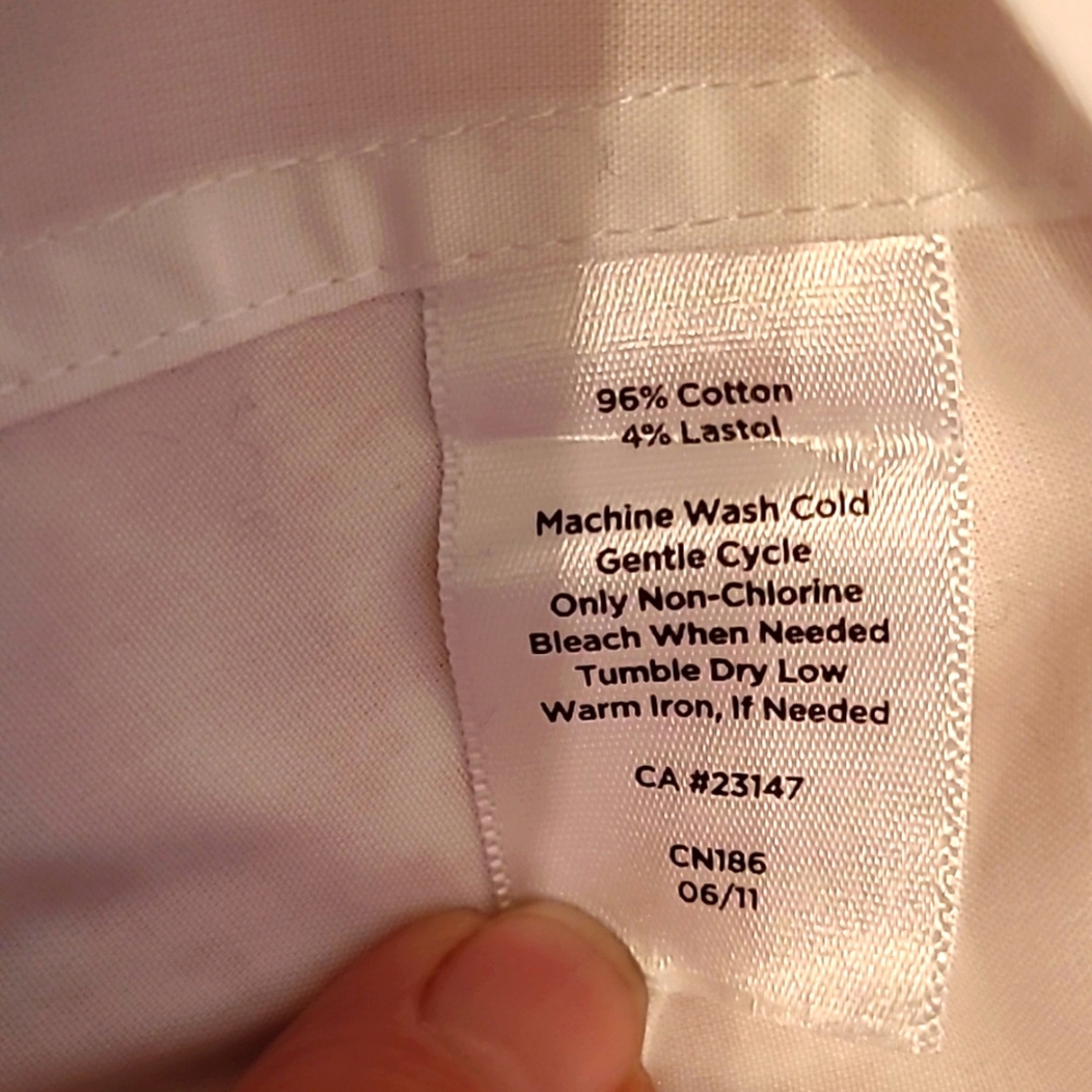 Talbots White Fitted Button Front Long Sleeve Blo… - image 6